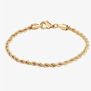 NEW 18K Gold Plated Rope Chain Bracelet